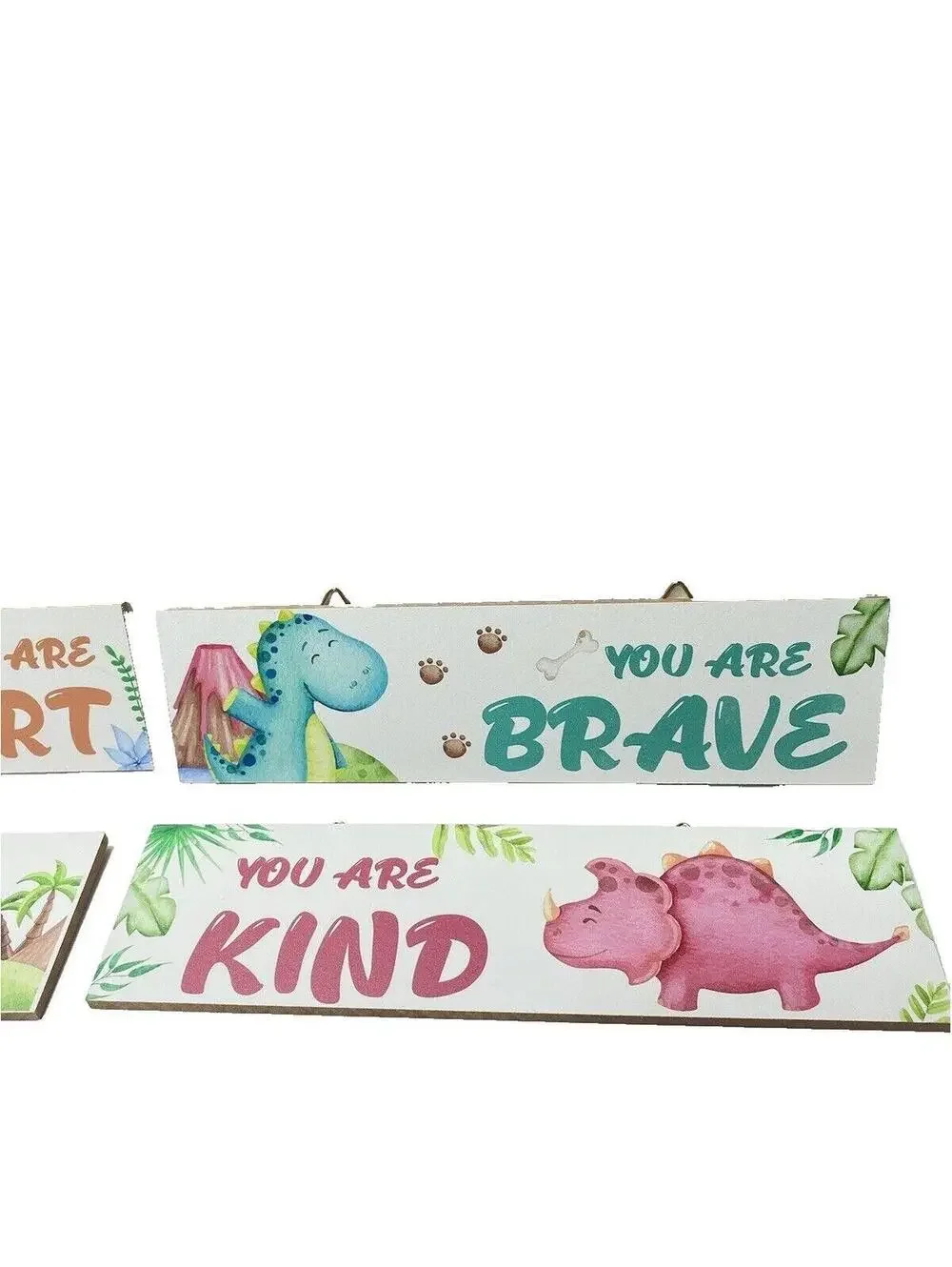 Children’s Inspirational Wall Plaques 4pc Set, “You Are Smart, Kind, Brave,” New